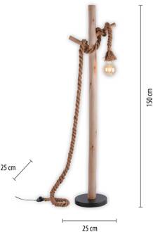 Vloerlamp Rope H 150 cm bruin-zwart