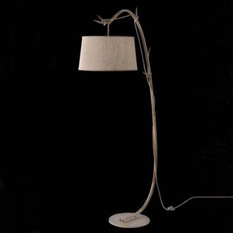 Vloerlamp Sabina met textielen kap lichtbruin