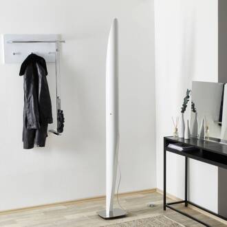 vloerlamp Shakti, chroom, wit gesatineerd, hoogte 200 cm