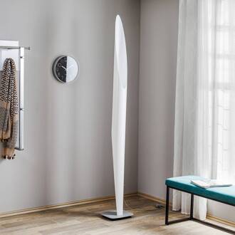 vloerlamp Shakti, zilver, wit gesatineerd, hoogte 200 cm zilver gesatineerd