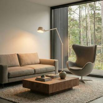 vloerlamp Silka, 216 cm, beige, verstelbaar, E27