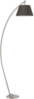 Vloerlamp Sinea, zilver/zwart, hoogte 110 cm, ijzer, textiel zilver, zwart