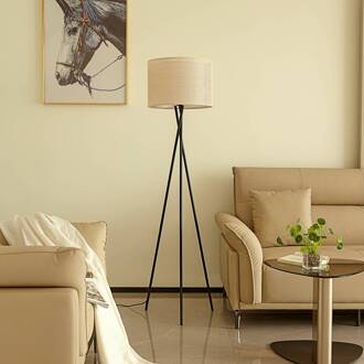vloerlamp Soula, Ø 40 cm, beige, kunststof, E27
