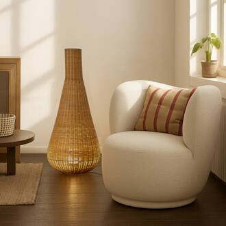 vloerlamp Takeo, rotan, hoogte 115 cm, E27 natuurlijke kleur, zwart