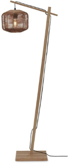 Vloerlamp Tanami - Bamboe|Rotan - 55x30x150cm Bruin