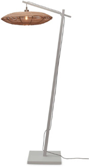 Vloerlamp Tanami - Bamboe Wit|Rotan - 78x55x176cm Bruin