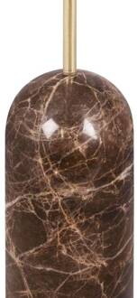vloerlamp Torrano, bruin, hoogte 145 cm bruin gemarmerd, wit, geborsteld messing