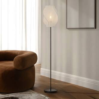 vloerlamp Tovina, textiel, wit, hoogte 165 cm
