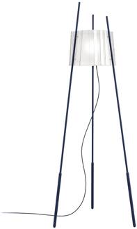 vloerlamp Tyla, donkerblauw, hoogte 165 cm, dimmer donkerblauw, transparant