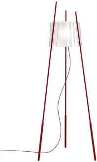 vloerlamp Tyla, rood, hoogte 165 cm, dimbaar rood, transparant