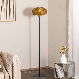 Vloerlamp Vento, zwart/goud, metaal, Ø 40 cm, E27 goud, zwart