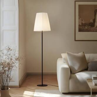 vloerlamp Virelle, zwart/wit, textiel, hoogte 170 cm wit, zwart