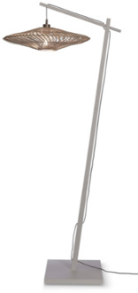 Vloerlamp Zanzibar - Bamboe|Rotan Wit - 73x55x176cm