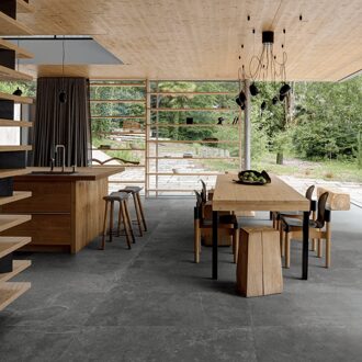 Vloertegel Douglas & Jones Fusion Mistique Black 60x60 cm Zwart Douglas & Jones