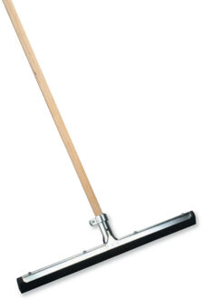 Vloertrekker/waterbezem - metaal/rubber - breedte kop 35 cm - steel hout 130 cm