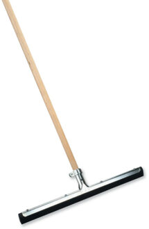 Vloertrekker/waterbezem - metaal/rubber - breedte kop 60 cm - steel hout 130 cm