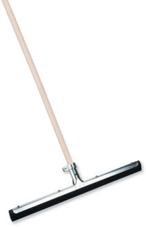 Vloertrekker/waterbezem - metaal/rubber - breedte kop 60 cm - steel hout 140 cm