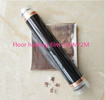 Vloerverwarming film + 4 Klemmen + aluminiumfolie, infrarood verwarming film 50 cm x 2 m elektrische kachel voor kamer 1 vierkante 220 V
