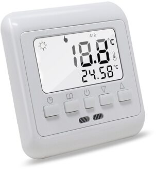 Vloerverwarming Thermostaat Wekelijkse Programmeerbare Temperatuurregelaar Regulator Wit Lcd Backlight Met Ntc Sensor