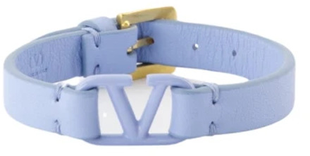 VLogo Leren Armband Valentino Garavani , Blue , Dames - ONE Size