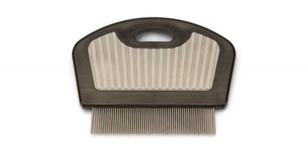 vlooienkam - kattenverzorging - zwart grijs - klein - 7x5,5x1 cm