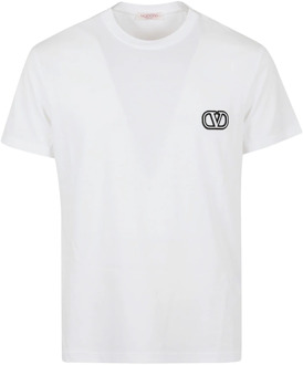 Vltn Crew Neck T-Shirt Valentino Garavani , White , Heren - S