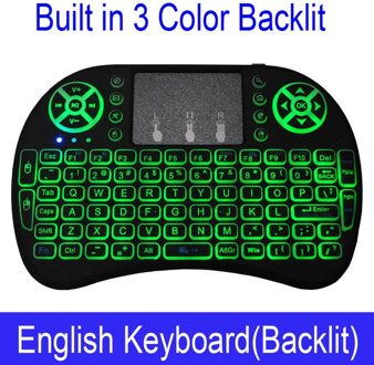 Vmade I8 Mini Draadloze Backlit Toetsenbord 2.4Ghz Russisch Engels Spaans 3 Kleur Air Mouse Voor Laptop Smart Mini Android tv Box i8 English Keyboard