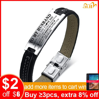 Vnox ID Bracelets for Men TO MY HUSBAND YOU ARE THE BEST THING THAT EVER HAPPENED TO ME Love Keepsake Gift for Him