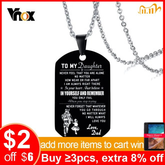 Vnox Men's Black Stainless Steel ID Necklaces Engraved Customize Info Tag Pendant Gifts for DAD Jewelry Dropshipping