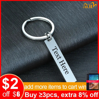 Vnox Men's Personalized Key Chain with Love Care Promise Stainless Steel Private Custom Brelok брелок Father's Day Gifts