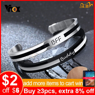Vnox Minimalist Stainless Steel Couple Cuff Bangle Bracelets for Men Male BFF Friendship Free Custom Engrave Gifts Jewelry