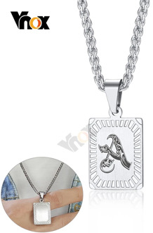 Vnox Personalize A-Z 26 Initials Letter Pendant Necklace for Men Women Custom Engrave Alphabet Charm Link Chain 24" Jewelry