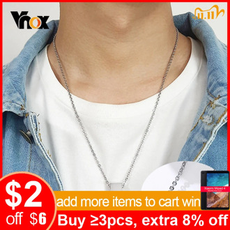 Vnox Personalize Engrave Alphabet Letter Cube Necklaces for Men Custom Stainless Steel Square Punk Geometric Pendant Jewelry