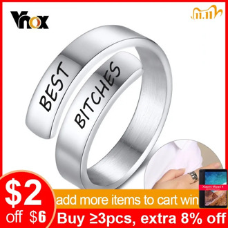 Vnox Personalized Spiral Twist Wrap Ring for Women Never Fade Stainless Steel Engraved Names Open Bands BFF Gift for Her