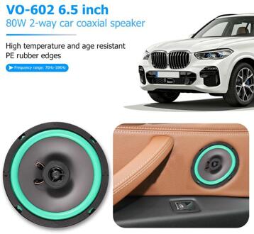 VO-602 6.5 Inch 80W 2 Weg Auto Coaxiale Luidspreker Auto Audio Muziek Full Range Frequentie Hifi Luidspreker Resonant Clear geluid
