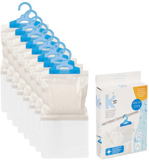 Vocht opnemende korrels 450 gram - 8x - Tegen schimmel/condens/geur - kledingkast - aan ophang haak