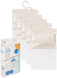Vocht opnemende korrels 650 gram - 5x - Tegen schimmel/condens/geur - kledingkast - aan ophang haak