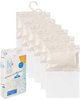 Vocht opnemende korrels 650 gram - 6x - Tegen schimmel/condens/geur - kledingkast - aan ophang haak
