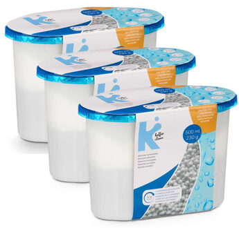 Vochtvanger 500ml - 3x - opneem korrels - Tegen schimmel/condens/geur - kelder/garage/huis/kasten