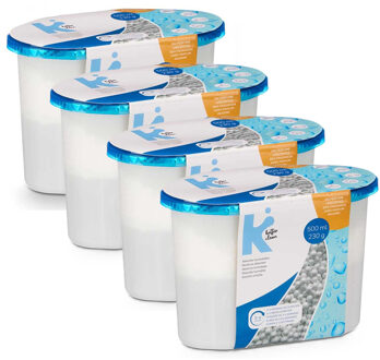 Vochtvanger 500ml - 4x - opneem korrels - Tegen schimmel/condens/geur - kelder/garage/huis/kasten