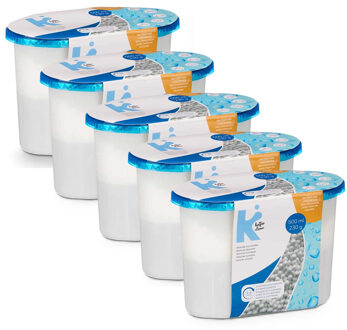 Vochtvanger 500ml - 5x - opneem korrels - Tegen schimmel/condens/geur - kelder/garage/huis/kasten