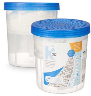 Vochtvanger 800ml - 2x - opneem korrels - Tegen schimmel/condens/geur - kelder/garage/huis/kasten