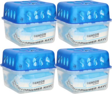 Vochtvanger/vochtopnemer - 4x stuks - 400 ml - 13 x 13 x 12 cm - inclusief navulling