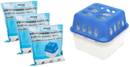 Vochtvanger / vochtopnemer - 750 ml - met navulling - 3x 400 gram