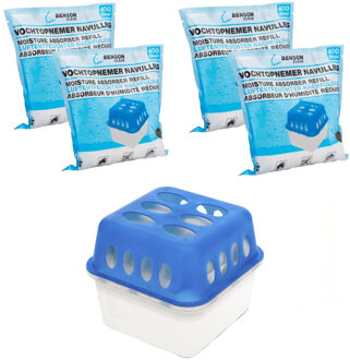 Vochtvanger / vochtopnemer - 750 ml - met navulling - 4x 400 gram