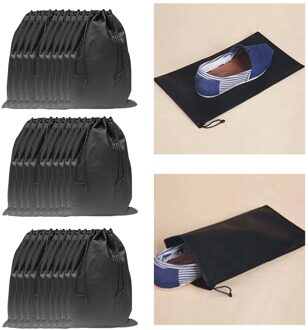 Vochtwerende Koord Tassen Multifunctionele Bagage Speelgoed Schoenen Organizer Bag zwart 25x35cm