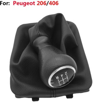 Vodool 5 Speed Auto Pookknop Hoofd Stok Met Halsbanden Handbal Versnellingshendel Hoofd Stok Boot Stofkap Voor peugeot 206 406