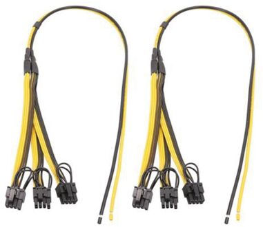 Voeding Kabel 6 + 2 Pin Card Lijn 1 Naar 3 6Pin + 2Pin Adapter Kabel 12AWG + 18AWG splitter Draad Voor Mijnwerker Btc stijl 2