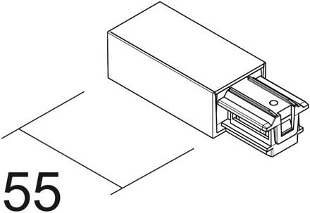 Voeding links SQUARE 48 V, wit, kunststof