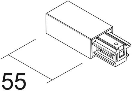 Voeding rechts SQUARE 48 V, zwart, kunststof